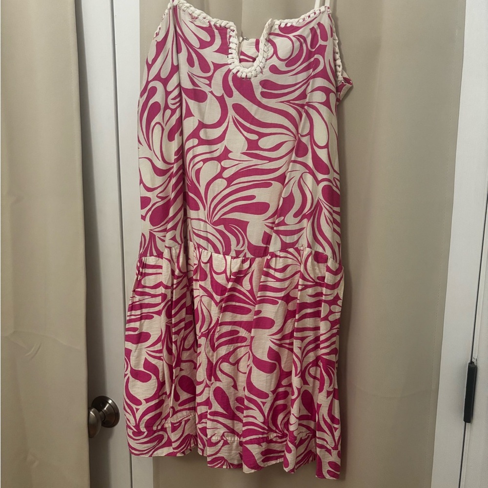 Pink and White Patterned Dress